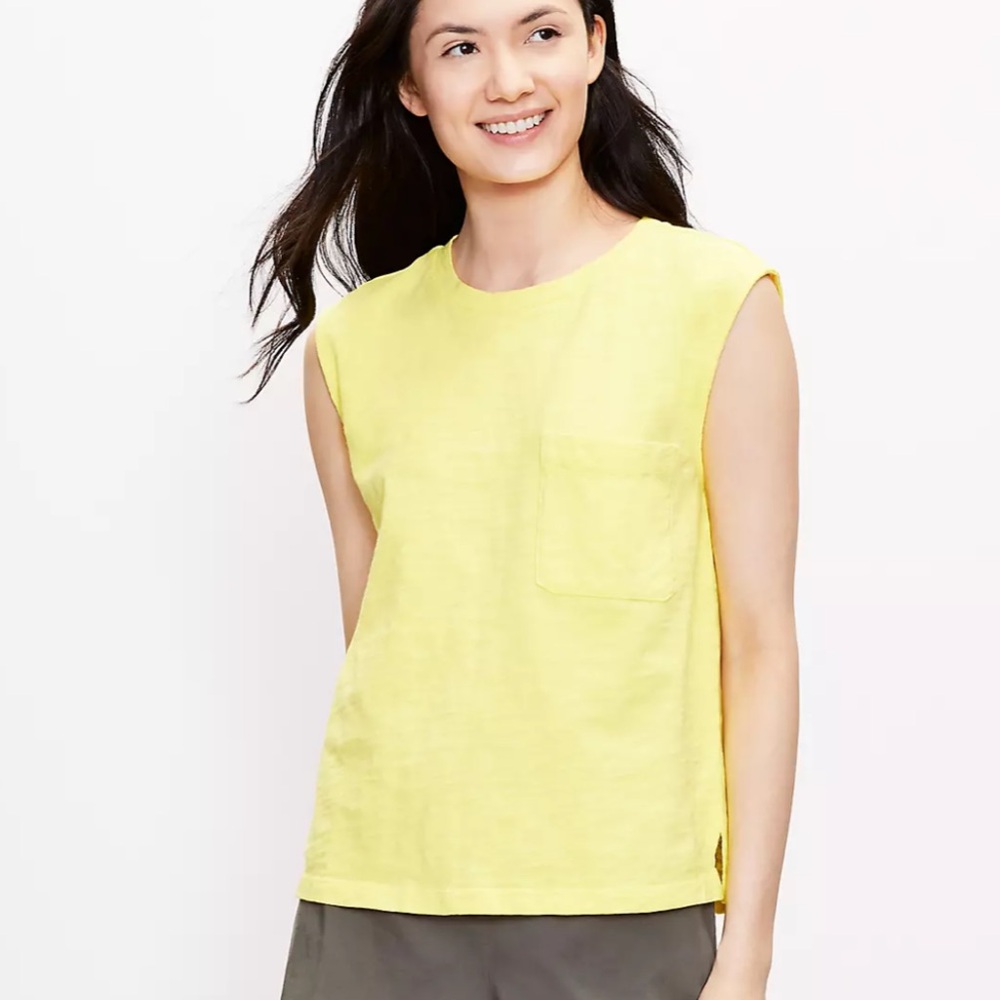 {Loft}-Size XL- Lou & Grey Softserve Slub Pocket Tank